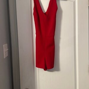 Elegant Red Sleeveless Romper
